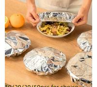 Shein 1/Talla única/20/30/50 piezas Cubiertas reutilizables de papel de aluminio para conservación de alimentos, Calentador de alimentos de sobremesa, Bolsa