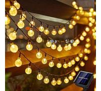 Shein 1 Tira de 20/30/50/100/200 Luces LED Solares de Bola de Cristal, Diámetro de Bombilla 1.7cm/0.7 pulgadas Impermeable para Exteriores, 8 Modos de Ilumi