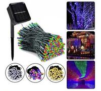 Shein 1 unidad de cadena de luz de hadas solar LED de 20/30/50/100/200/300 luces impermeable para jardín lámpara exterior Garland de 3V para decoraciones de