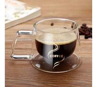 Shein 1 y 2 piezas Tazas de café de vidrio de doble pared con asas, transparentes, con conservación del calor y anti-quemaduras. Adecuadas para lattes, espr