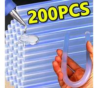 Shein 10/20/30/40/50/100/200 piezas Barras de pegamento termofusible transparente de 7mm*100/150/200mm, adhesivo fuerte, adecuado para pistola de pegamento