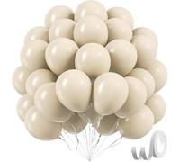 Shein 10/20/30/40/50 piezas Globos Blancos Arena, Tamaños 18/12/10/5 Pulgadas, Globos de Látex Beige, Blancos Engrosados, Adecuados para Fiesta, Boda, Fiest