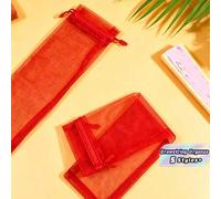 Shein 10/20/30/50/100 piezas Bolsas de regalo de organza con cordón para guardar abanicos plegables, bolsas de tul, bolsas de regalo rectangulares, bolsas d