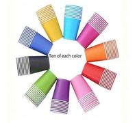 Shein 10/20/30/50/100 piezas Vasos de papel de colores, adecuados para bebidas calientes/frías, excelentes para bodas, picnics, barbacoas, eventos de viaje,