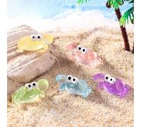 Shein 10/20/30/50/80/100 piezas Figuras en miniatura de cangrejo de resina luminosa, cangrejo diminuto para jardín de hadas DIY, micro paisaje, acuario, pla