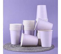 Shein 10/20/40 piezas Set, Vasos de papel desechables de color púrpura claro, vasos para bebidas frías/calientes de 9 onzas, tazas de té y tazas de café, va