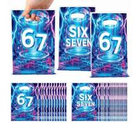 Shein 10/20/50 piezas Bolsas de fiesta de cumpleaños Tenía 6 ahora tengo 7 Decoraciones de cumpleaños Seis Siete Decoraciones de fiesta neón ciberpunk Sumin