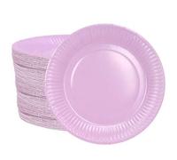 Shein 10/20/50 piezas Platos de papel de color púrpura claro sólido, 6/7/9/11 pulgadas Platos para pastel, postre, cena, para aperitivos, ensaladas, comidas