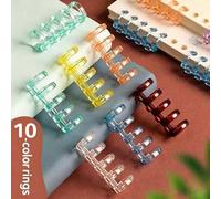 Shein 10/20 piezas Anillos de encuadernación de plástico de 5 agujeros, 10 colores surtidos Clips de encuadernación de hojas sueltas para planificador, diar