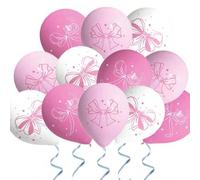 Shein 10/20 piezas Globos de fiesta de 12 pulgadas con moño rosa, suministros de fiesta de cumpleaños, decoraciones para fiestas de bachelorette y bodas, ac