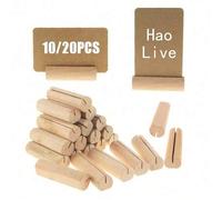 Shein 10/20 piezas Soporte de tarjeta de mesa de madera para boda y fiesta, soporte de número, soporte de foto, soporte de letrero de acrílico, adecuado par