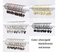 Shein 10/20 unidades Clips de anillo para accesorios de cortinas, anillos colgantes con ganchos de clips resistentes para cortinas, cortinas de ducha, varil