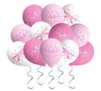 Shein 10/20 unidades Globos con lazo rosa de 12 pulgadas, suministros para fiesta con tema de lazo para cumpleaños, despedida de soltera, boda, accesorios d