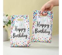 Shein 10/25/50 piezas Bolsas de regalo con estampado de lunares coloridos para cumpleaños, Bolsas de embalaje de regalo con patrón de lunares coloridos para