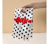 Shein 10/25/50 piezas Bolsas de regalo con lazo a lunares blanco y negro, diseño de historia de amor, bolsas de fiesta de cumpleaños, bolsas de favor de bod