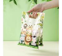 Shein 10/25/50 piezas Bolsas de regalo con tema de animales de la jungla, bolsas de embalaje de regalo con tema de aventura en la jungla, bolsas de regalo p