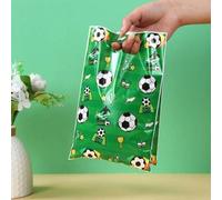 Shein 10/25/50 piezas Bolsas de regalo con tema de fútbol verde, Bolsas de plástico de regalo para fiesta de cumpleaños de fútbol, Bolsas de regalo de agrad