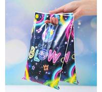 Shein 10/25/50 piezas Bolsas de regalo con tema fosforescente, bolsas de regalo con patrón de bola de discoteca luminosa, bolsas de plástico, decoraciones d
