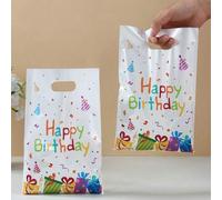 Shein 10/25/50 piezas Bolsas de regalo de cumpleaños, Bolsas de envoltura de regalo con patrón de confeti colorido para fiestas de cumpleaños, Bolsas de fie
