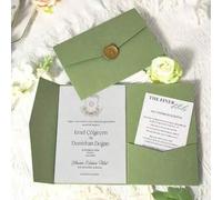 Shein 10/25 Tarjetas de Invitación de Boda Trípticas con Sobres, Estilo Simple Adecuado para Compromiso, Bautizo, Invitaciones DIY, Tamaño 5*7 Pulgadas, Inv