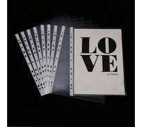 Shein 10/30/50/100 piezas Protectores de plástico transparentes A4 con perforaciones, fundas de papel para carpetas, archivadores, carteras, papeles y docum