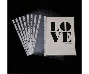 Shein 10/30/50/100 piezas Protectores de plástico transparentes A4 con perforaciones, fundas de papel para carpetas, archivadores, carteras, papeles y docum