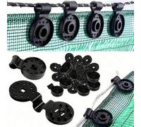 Shein 10/30/50 piezas Clips de plástico PP negro grueso con agujeros redondos y sujetadores impermeables - Duraderos para todo clima, adecuados para balcón,