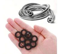 Shein 10/30 piezas Conectores de grifo para el hogar, junta de goma negra a prueba de fugas, anillo de goma de sellado para tuberías de 1/2", junta de grifo