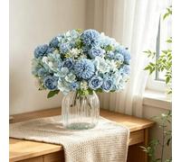 Shein 10/4/1-Pieza Ramo Artificial de Hortensia y Peonía de Seda, Adecuado para Decoración del Hogar, Ramos de Boda, Regalos del Día de San Valentín, Regalo