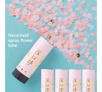 Shein 10/5 piezas Tubos de flores de regalo con confeti colorido, juegos para baby shower, para fiestas de boda, regreso a la escuela, día de la madre, grad
