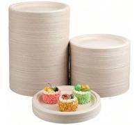 Shein 10/50 piezas Platos de papel desechables, platos para fiestas, platos de papel para barbacoa al aire libre, platos de pulpa engrosada, vajilla conveni