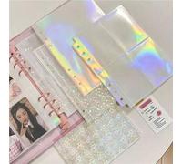 Shein 10-Packs - Paquete de Recarga de Brillo A5: Diseño de Mariposa de Brillo Transparente, Serie de Efecto Láser, Recambios de Cuaderno de Hojas Sueltas,