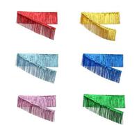 Shein 10 pies Guirnalda de flecos de metal - Decoración colgante versátil para bodas, cumpleaños, Halloween, Pascua, Navidad, Día de San Valentín - Bandera