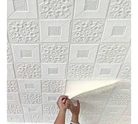 Shein 10 piezas/20 piezas Adhesivos de azulejos de pared 3D, papel tapiz autoadhesivo de espuma anticolisión, adhesivos de techo impermeables, fáciles de pe