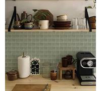 Shein 10 piezas - 20 x 20 cm Pegatinas de vinilo para piso y pared, calcomanías autoadhesivas antideslizantes para azulejos de cocina y baño, de PVC para br