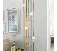 Shein 10 piezas, 3*25cm/1.18*9.84in, Adhesivos de espejo acrílico dorado para la pared, los mejores regalos