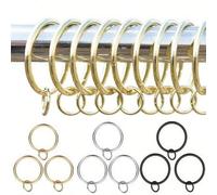 Shein 10 Piezas/30 Piezas/50 Piezas (3,7 cm) Anillos de cortina con ojales - Anillos de cortina de metal, anillos colgantes y ganchos para cortinas, desliza