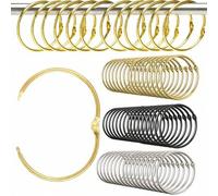 Shein 10 piezas/30 piezas/50 piezas Anillos para cortina de ducha a prueba de óxido, ganchos decorativos redondos para cortinas, anillos de metal para corti