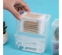 Shein 10 piezas/8 piezas/4 piezas/3 piezas/2 piezas/1 pieza Caja de almacenamiento de plástico con tapa abatible transparente, Organizador para brochas de m