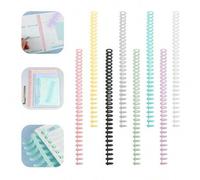 Shein 10 piezas Anillos de encuadernación multicolor A4 desprendibles y de hojas sueltas, anillos de plástico y goma de 30 orificios para organizar document