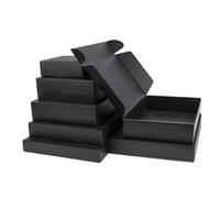 Shein 10 piezas Cajas de cartón corrugado negro, cajas de empaquetado postal, materiales de empaquetado de envíos, cajas de avión, cajas de regalo, cajas co