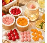 Shein 10 piezas/Cubo de Cera de Soja con Forma de Fruta, Cubos de Cera Aromática, Adecuados para Calentadores de Velas y Lámparas de Velas, Estilo Fresa y N