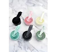 Shein 10 piezas Cucharas apilables: una herramienta de cocina conveniente y ordenada con cucharas medidoras de plástico, cucharas medidoras reutilizables, p