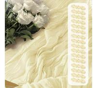 Shein 10 piezas de Caminos de mesa transparentes de color nude, Banderas de mesa de tela transparente de 20x120 pulgadas, Caminos de mesa de color nude de 1