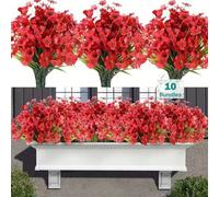 Shein 10 piezas de plantas decorativas artificiales de Navidad, follaje falso resistente a los rayos UV de alta calidad de helecho de Boston con toque reali