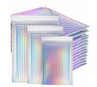 Shein 10 piezas de sobres de burbujas de metal, sobres acolchados de polietileno, bolsas de envío impermeables con cierre automático, sobres de envío con le