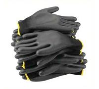 Shein 10 piezas Guantes de trabajo recubiertos de PU, para construcción, carpintería, jardinería, guantes de protección industrial, antideslizantes, con aga