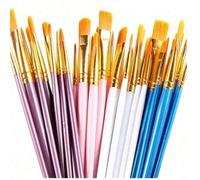 Shein 10 Piezas Juego de Pinceles de Artista - Adecuado para Acrílico, Óleo, Acuarela, Maquillaje, Arte de Uñas, Pintura de Detalles y Pintura de Rocas, Dur