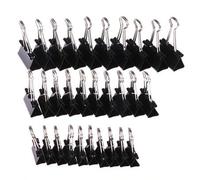Shein 10 piezas/Lote Clips de encuadernación de metal negro de 19mm/25mm/32mm para notas, papel de cartas, suministros de oficina, fijación