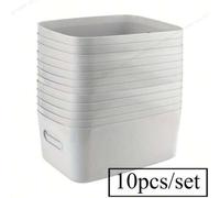 Shein 10 piezas Organizador de escritorio Divisor Organizador de maquillaje Cestas de almacenamiento de plástico Adecuado para el hogar, la cocina, el baño,